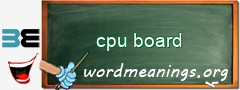 WordMeaning blackboard for cpu board